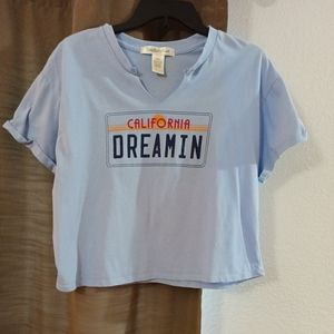 Youth In Revolt Graphic Print License Plate California Dreamin Crop Top XL